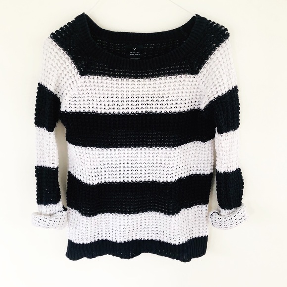 AEO Striped Cable Knit Jegging Sweater - Picture 1 of 4